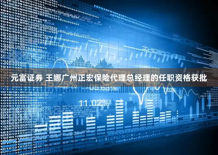 元富证券 王娜广州正宏保险代理总经理的任职资格获批