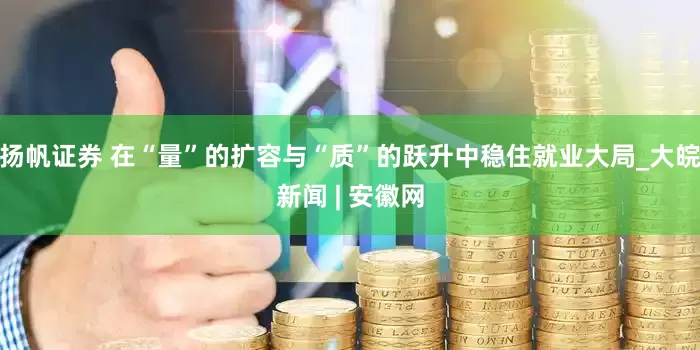 扬帆证券 在“量”的扩容与“质”的跃升中稳住就业大局_大皖新闻 | 安徽网